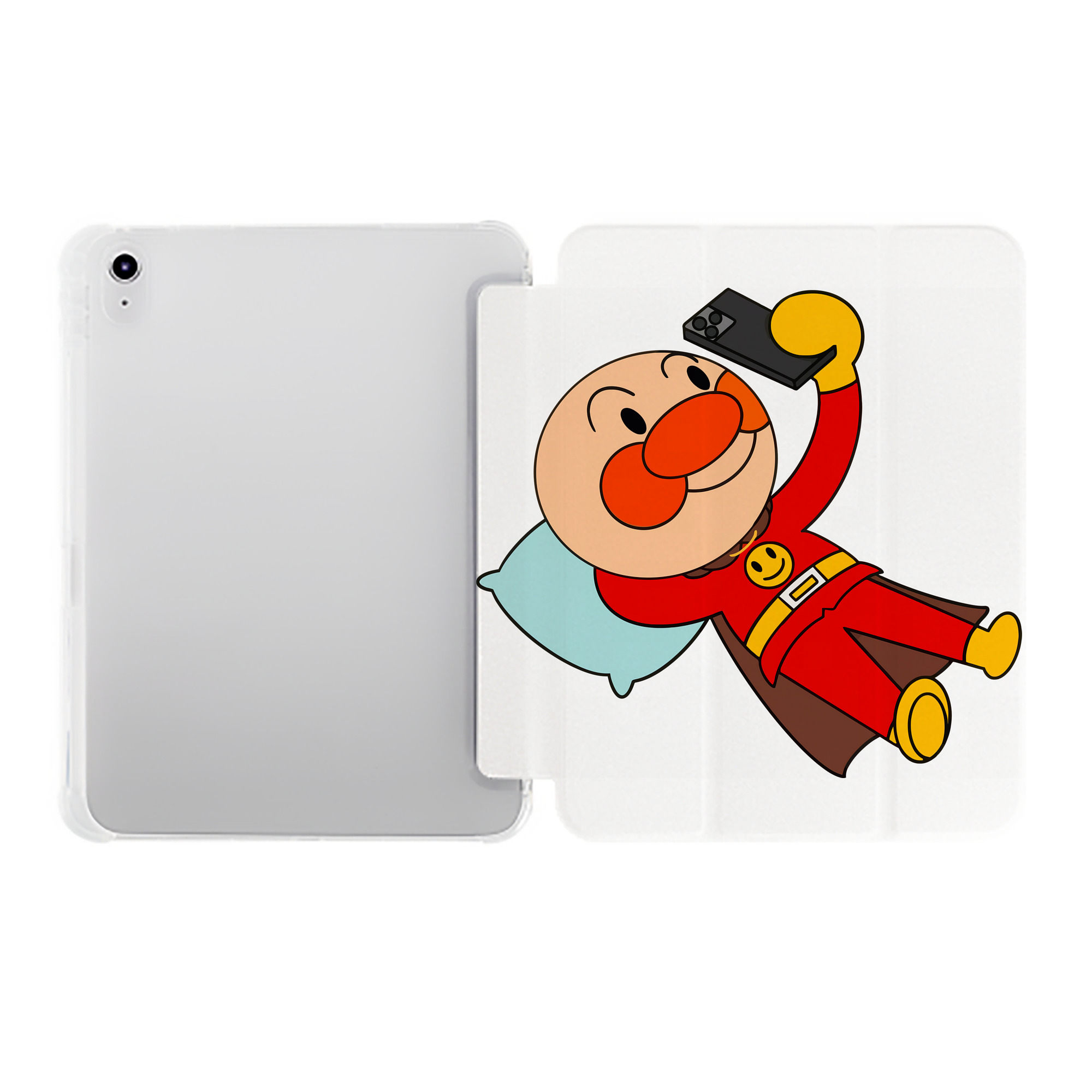 （画像用） アンパンマン Anpanman IPad ケース ペン収納付き 三つ折りスタンド PUレザー×シリコン 対応機種9.5/10.5/10.9インチ